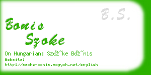 bonis szoke business card